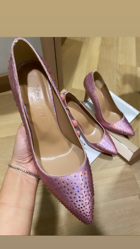 PINK TAŞLI PEMBE STILETTO